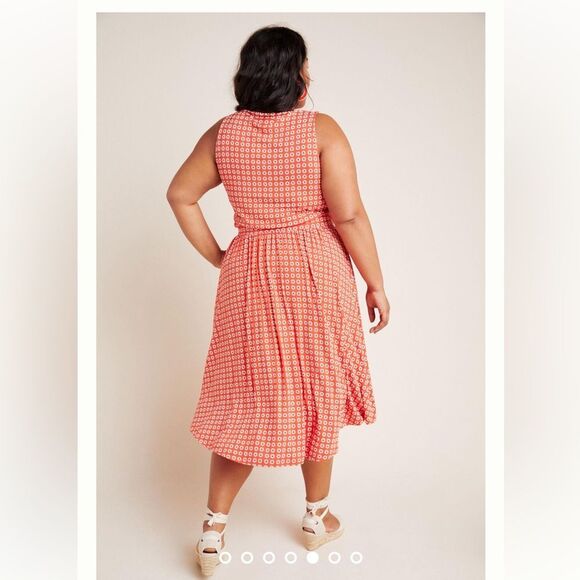 Anthropologie Maeve Brianne Cowl Neck Dress in Tangerine 1X NWOT - Picture 3 of 15